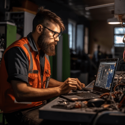 image of a skilled technician repairing computer Brisbane Airport