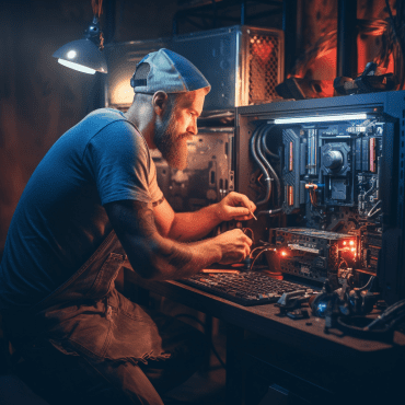 image of a skilled technician repairing the computer in Bracken Ridge