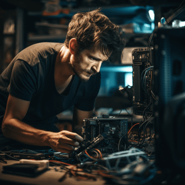 Image of an Skilled technician repairing computer in Annerley