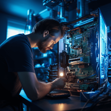 image of a technician fixing computer Chermside