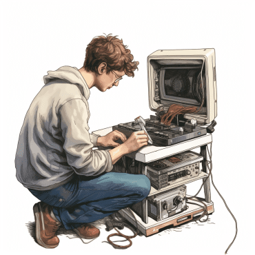 image of a skilled technician repairing computer laptop in Bald Hills