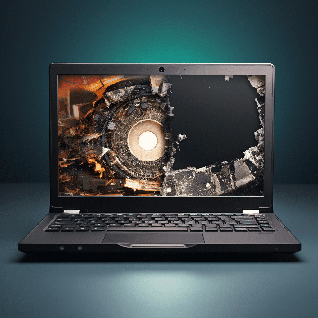 image ofa laptop computer broken in Mansfield