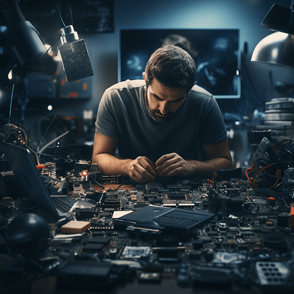 Image of a skilled computer technician repairing computer in Mount Gravatt.