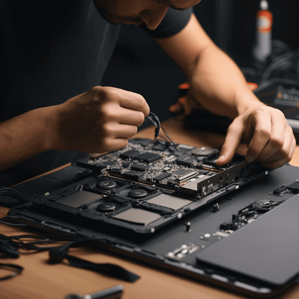 Image of a technician repairing a computer motherboard in Nudgee