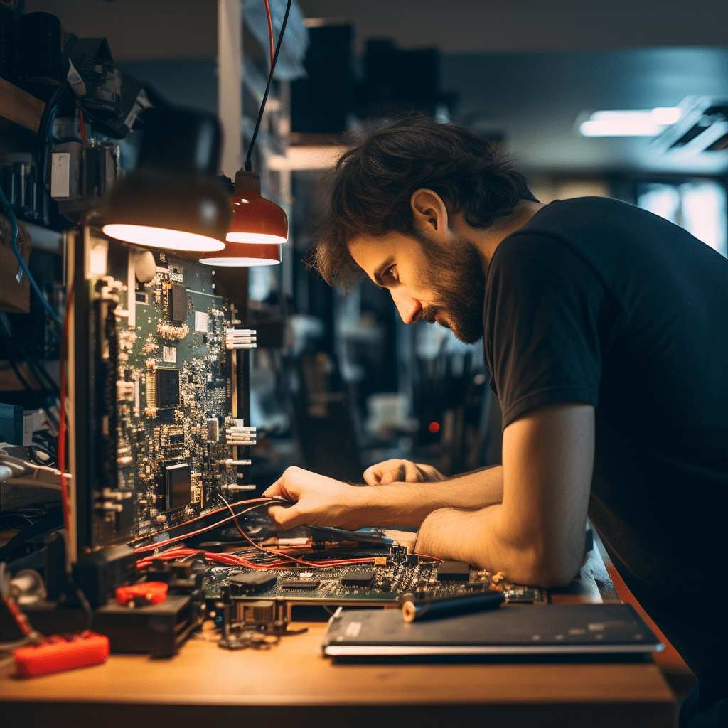Image of an experience technician repairing computer in Richlands.