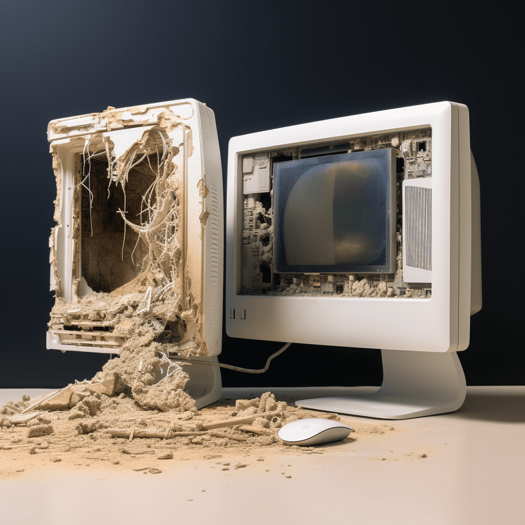 Image of a broken computer monitor in Rocklea.