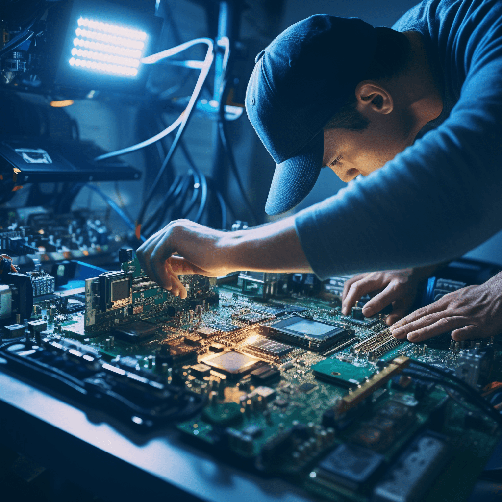 Image of a technician repairing computer in Seventeen Mile Rocks