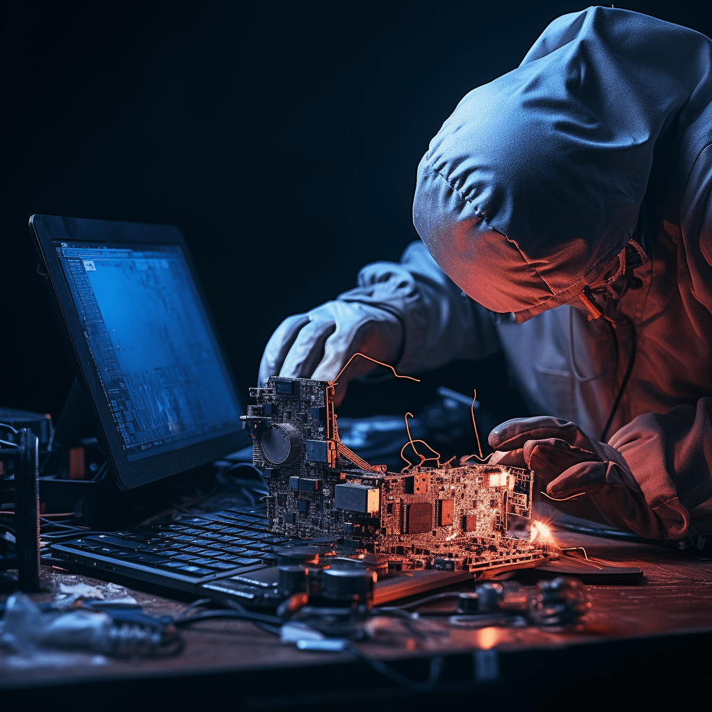 Image of a skilled technician repairing computer in Stretton.
