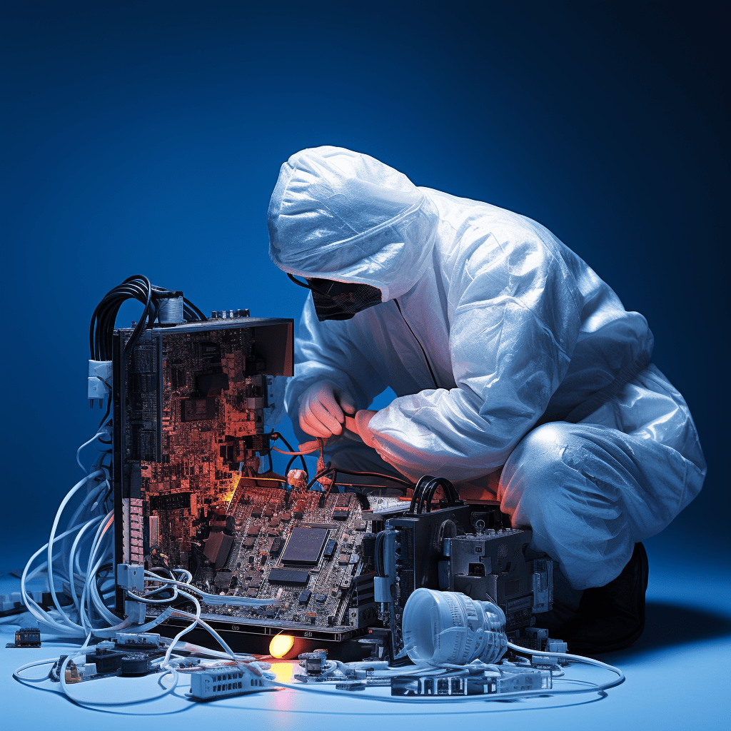 image of an expert technician repairing computer in Sandgate.