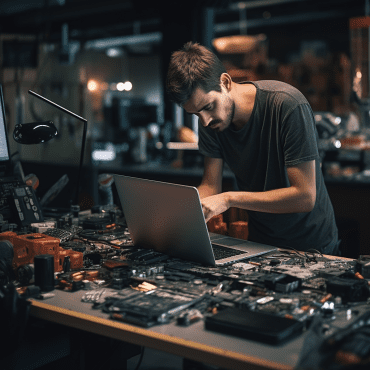 Image of a skilled technician fixing a laptop in Darra