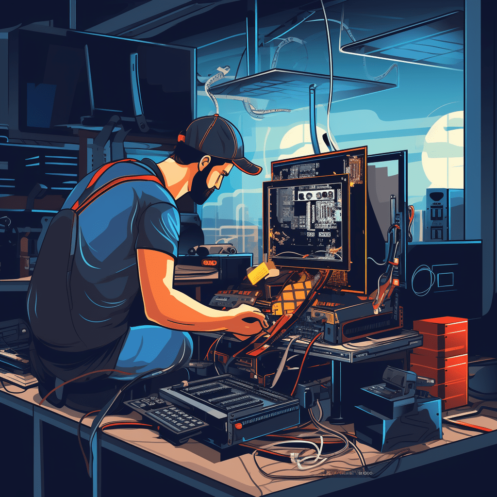 Image of a skilled technician repairing computer in Willawong.