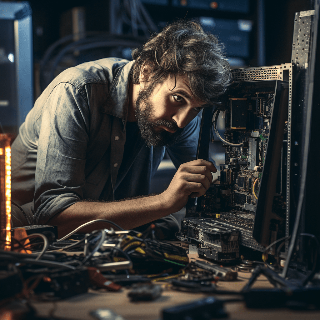 image of an expert technician fixing a computer in Morayfield.