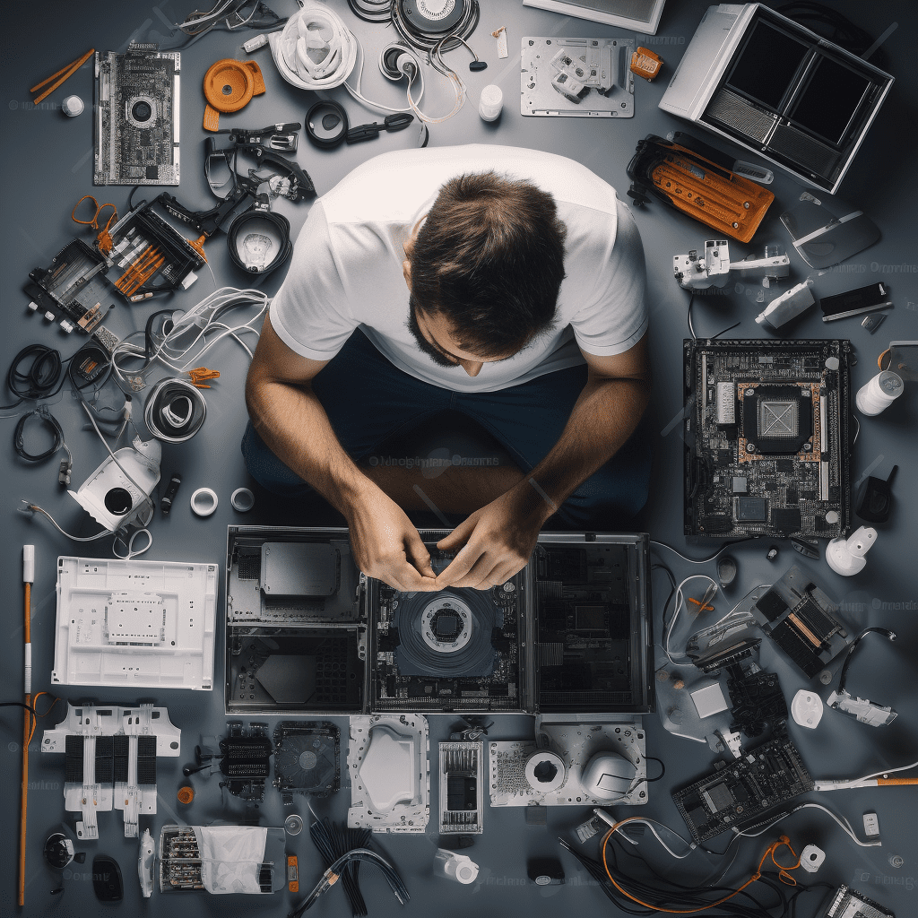 Image of a technician repairing a computer in Strathpine.